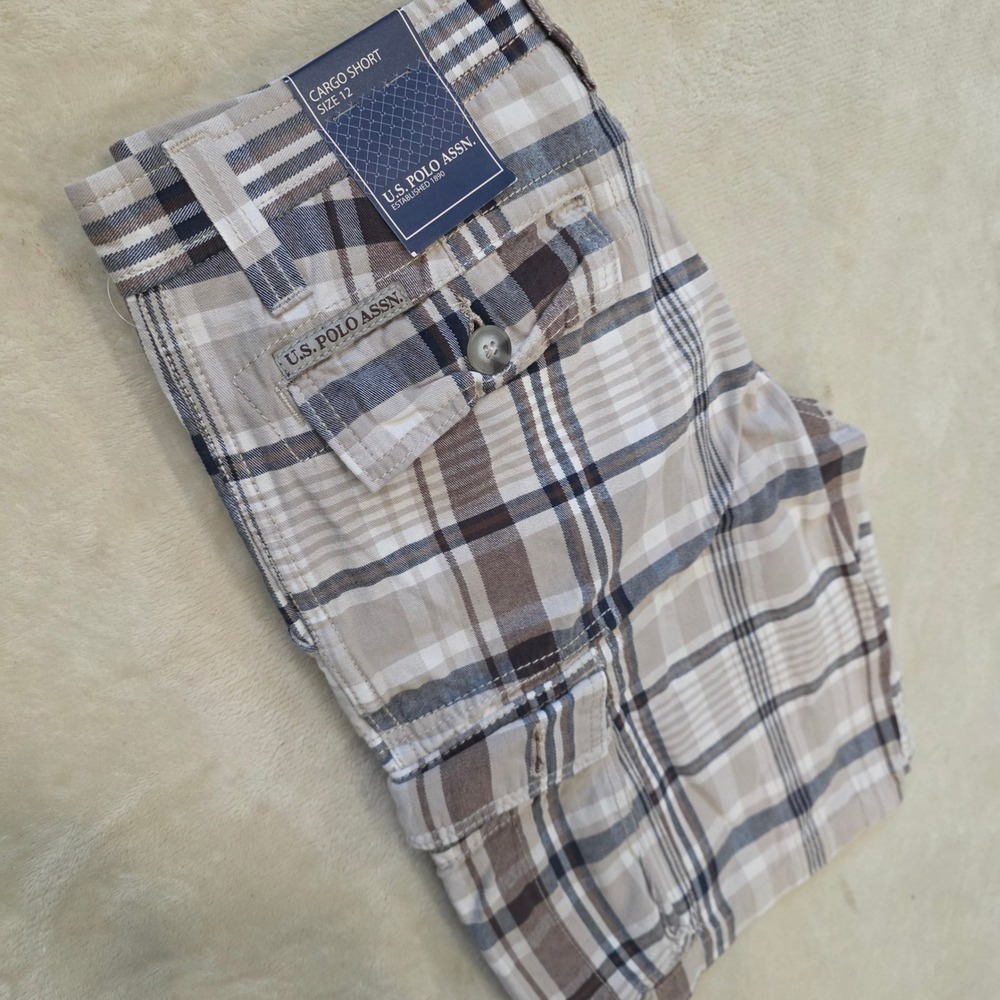 U.S. Polo Assn. Boys Plaid Cargo Shorts Size 12 NWT - Picture 9 of 9